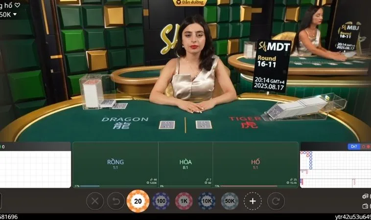 Các cửa cược trong game Dragon Tiger Tại Nohu90